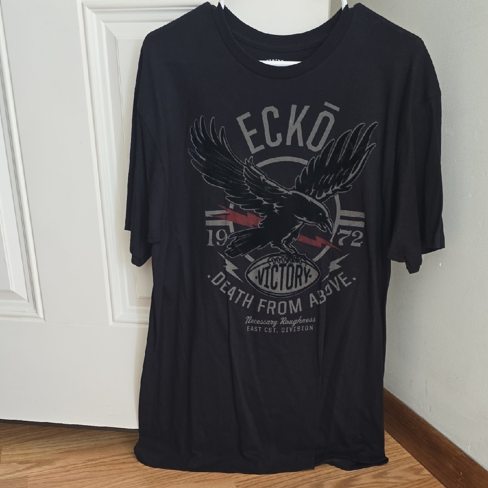 Ecko Unlimited Black Graphic Tee with Eagle Design